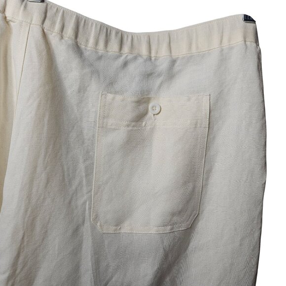 Cubavera Mens XX-Large Beige Linen-Blend Pants With Drawstring And Button Closur - Picture 6 of 7